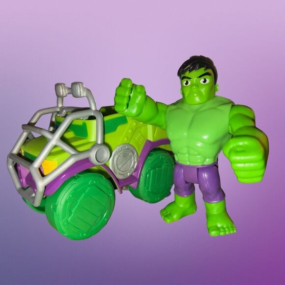 Marvel Spidey & His Amazing Friends Hulk Figure and Smash Truck Vehicle B16 - Picture 1 of 7